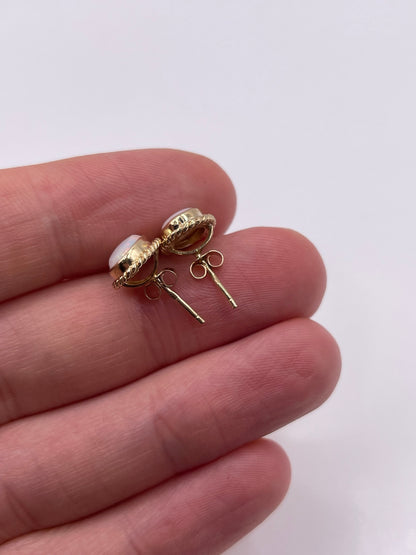 9ct gold opal earrings