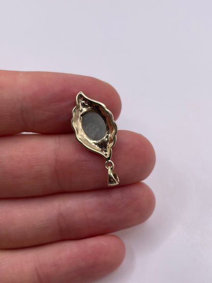9ct gold jade and diamond pendant