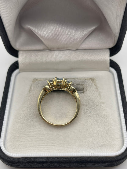 9ct gold topaz and diamond ring