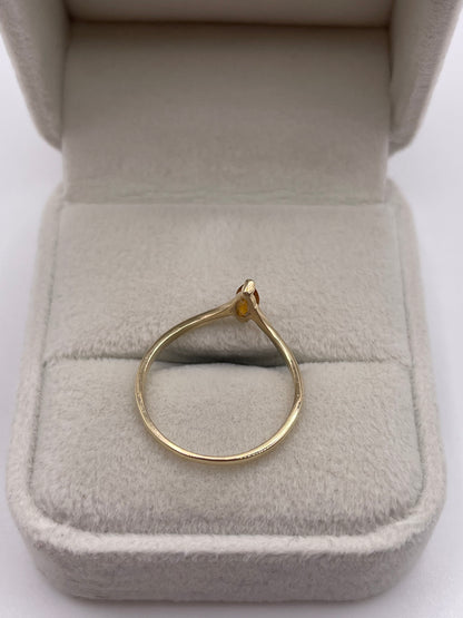 9ct gold citrine wishbone ring