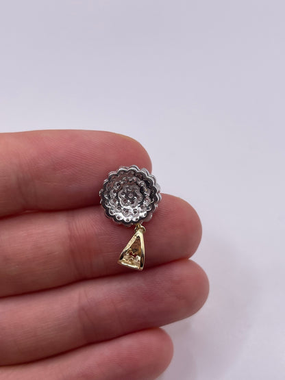 9ct gold diamond cluster pendant