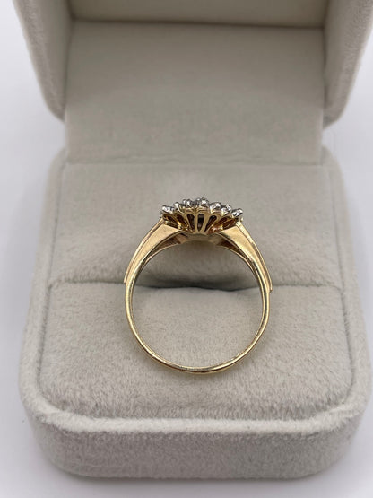 9ct gold diamond cluster ring
