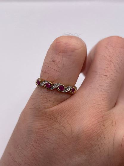 9ct gold ruby and diamond ring