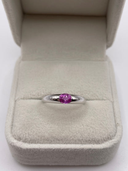 9ct white gold pink sapphire and diamond ring