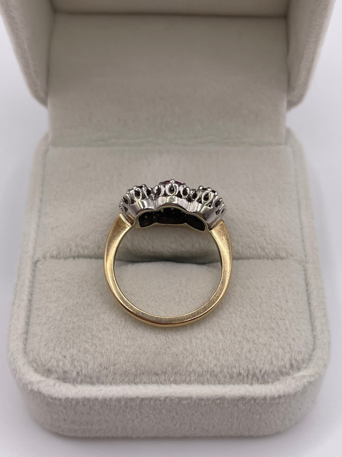 9ct gold ruby and diamond ring