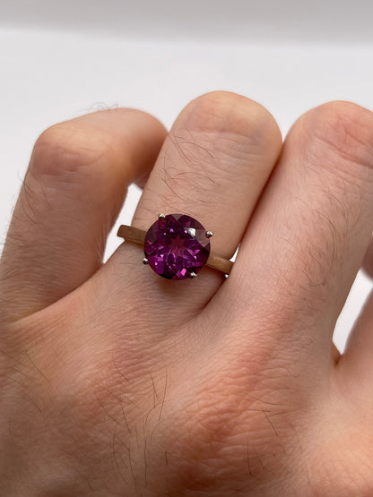 Silver pink topaz ring