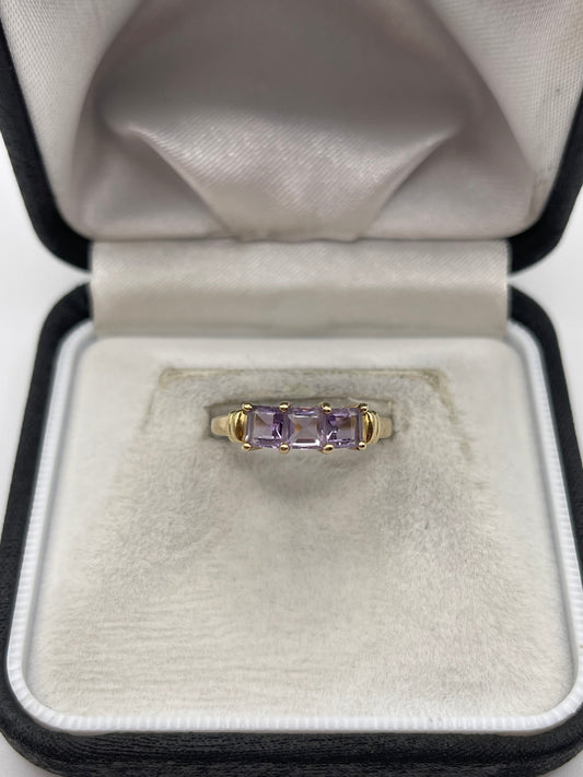 9ct gold amethyst ring