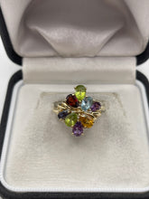 Load image into Gallery viewer, 9ct gold multi gemstone ring
