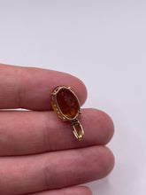 Load image into Gallery viewer, 9ct gold citrine and diamond pendant
