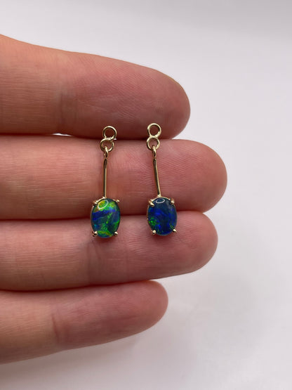 9ct gold opal triplet earrings