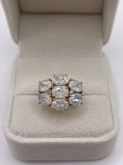 9ct gold quartz and diamond ring