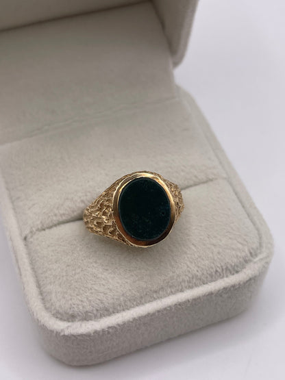 9ct gold bloodstone signet ring