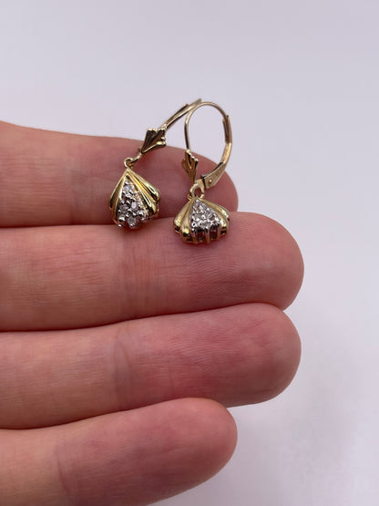 9ct gold diamond earrings