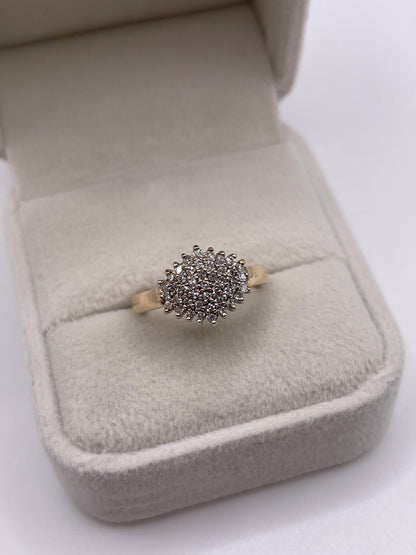 9ct gold diamond cluster ring
