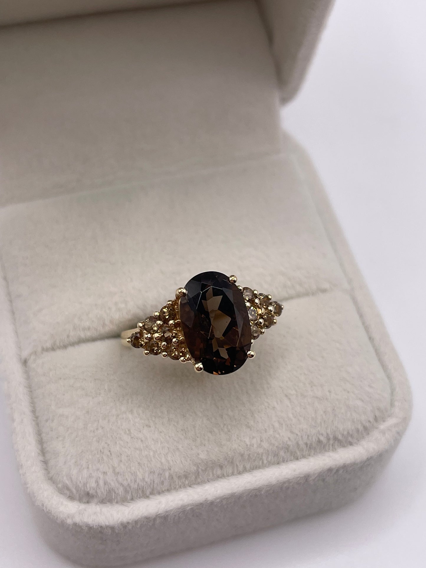 9ct gold Smokey quartz ring