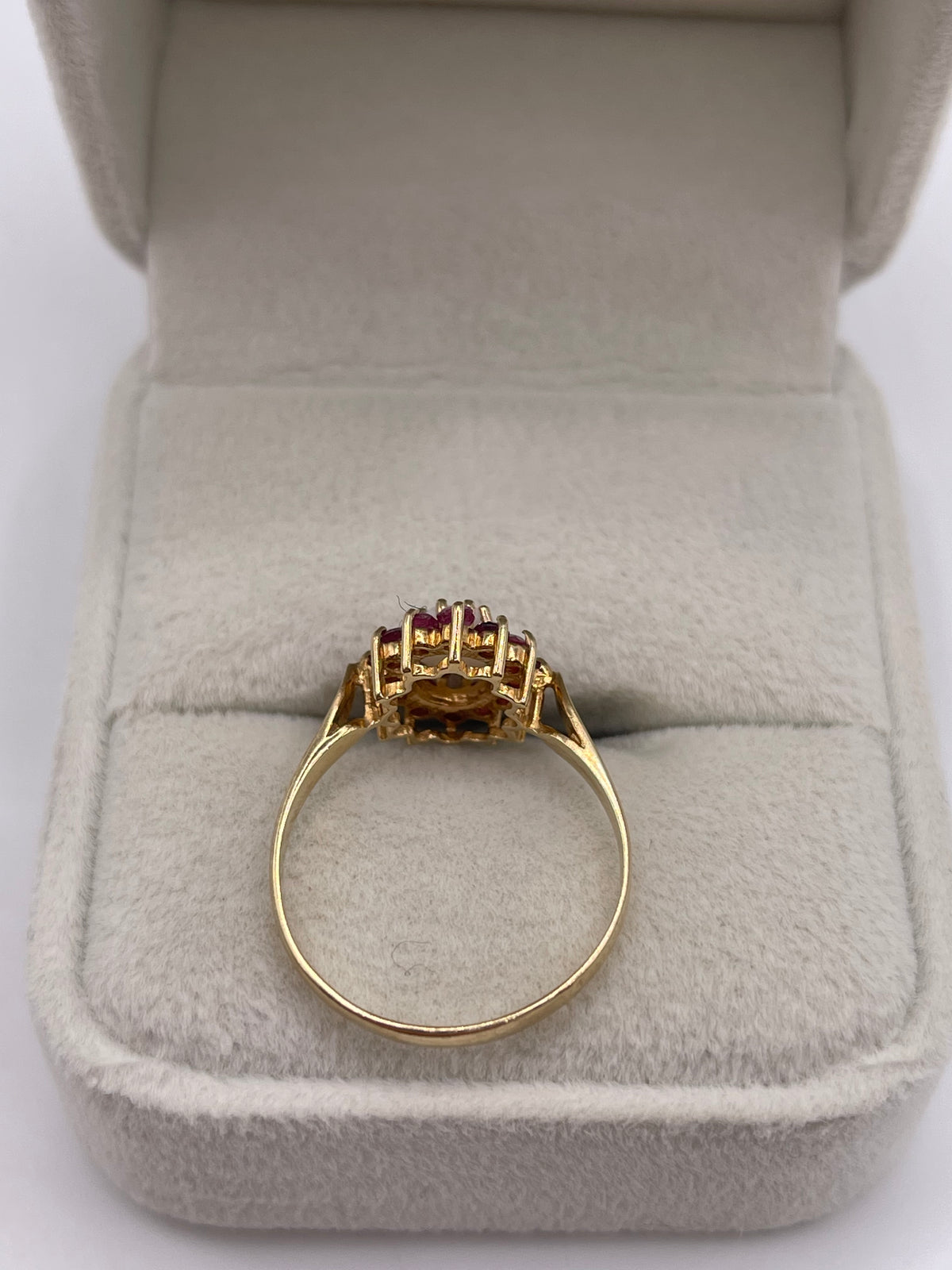 9ct gold opal and ruby ring