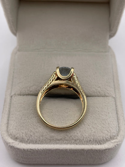 9ct gold aquamarine ring
