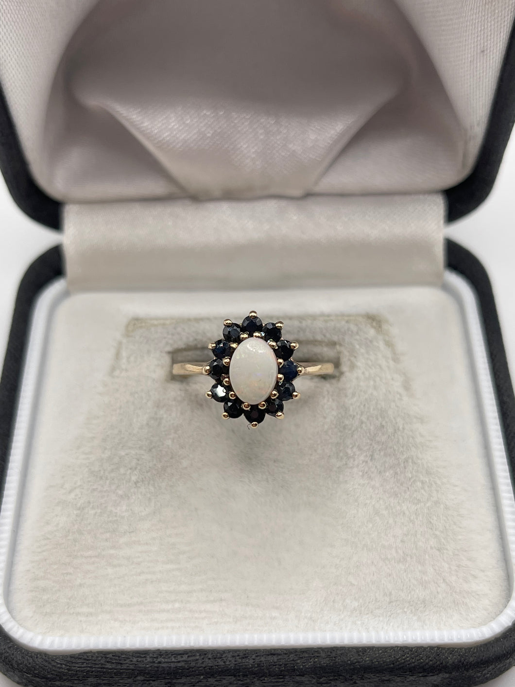 9ct gold sapphire and opal ring