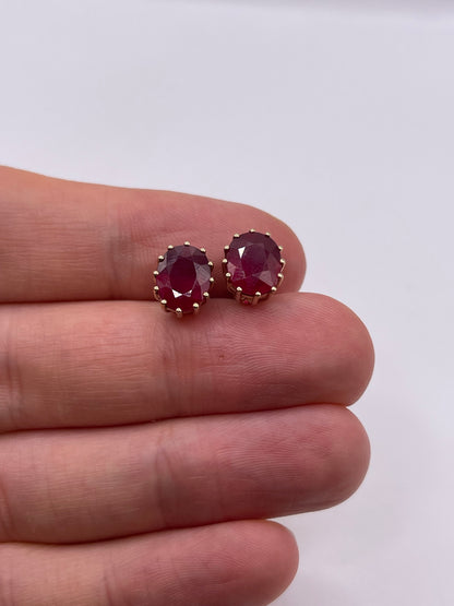 9ct gold ruby earrings