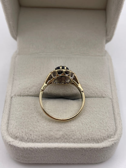 9ct gold sapphire and diamond ring