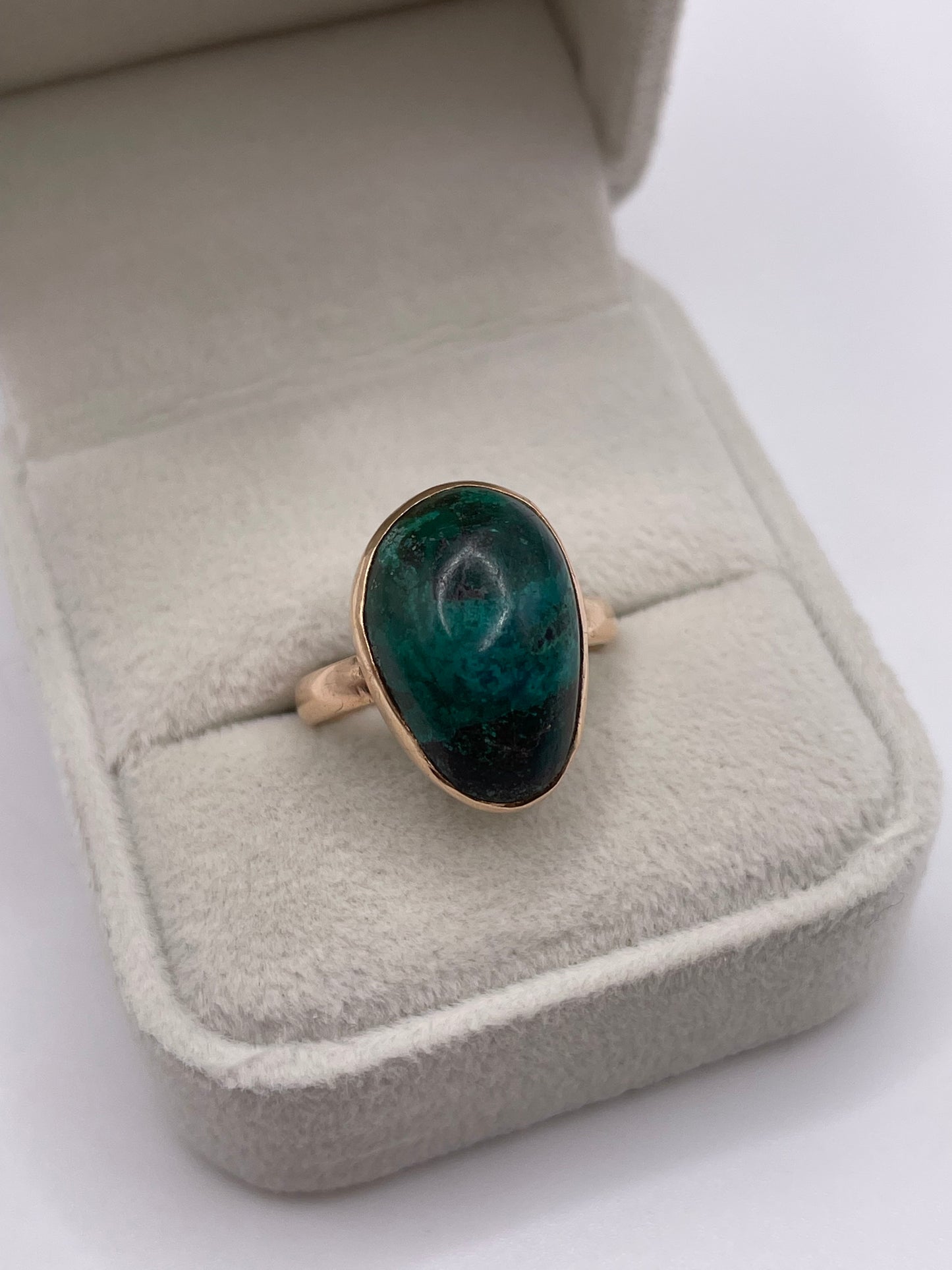14ct rose gold turquoise ring