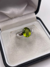 Load image into Gallery viewer, 9ct white gold peridot ring
