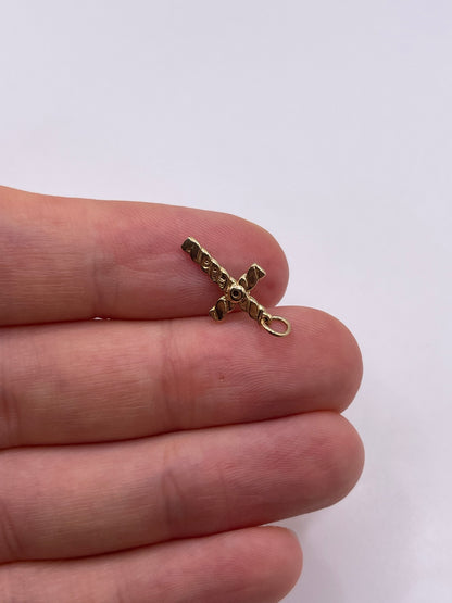 9ct gold ruby cross pendant