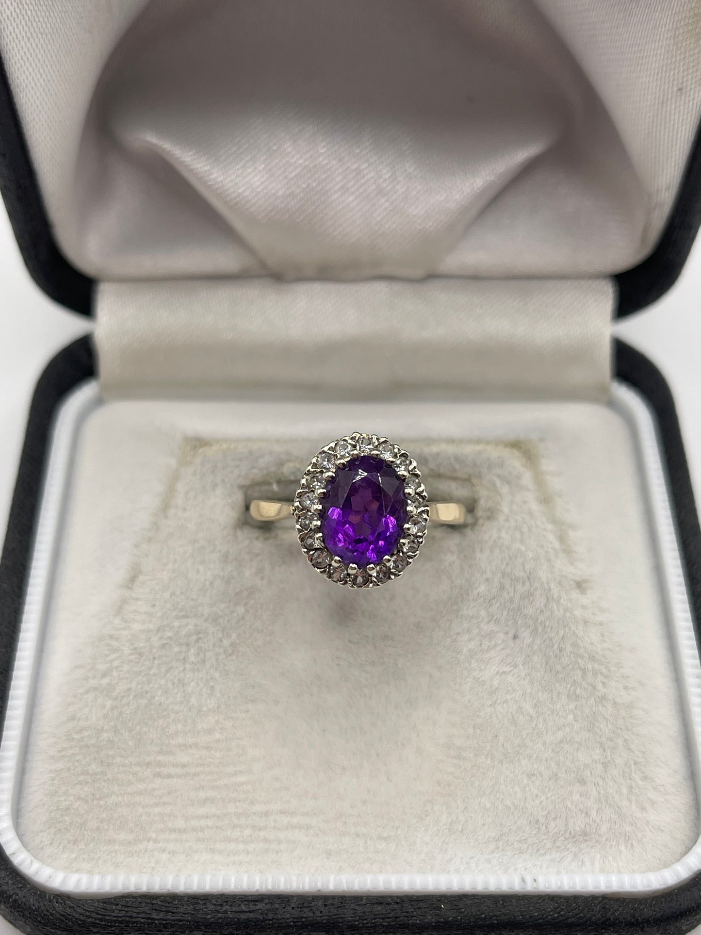 9ct gold amethyst and paste ring