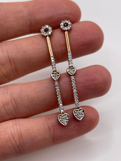 9ct rose gold diamond earrings