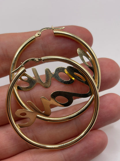 9ct gold love earrings
