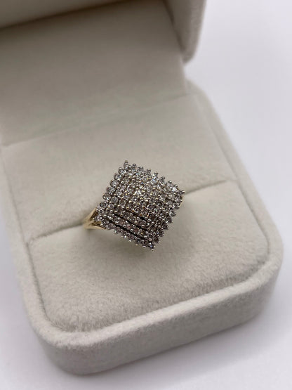 9ct gold diamond cluster ring