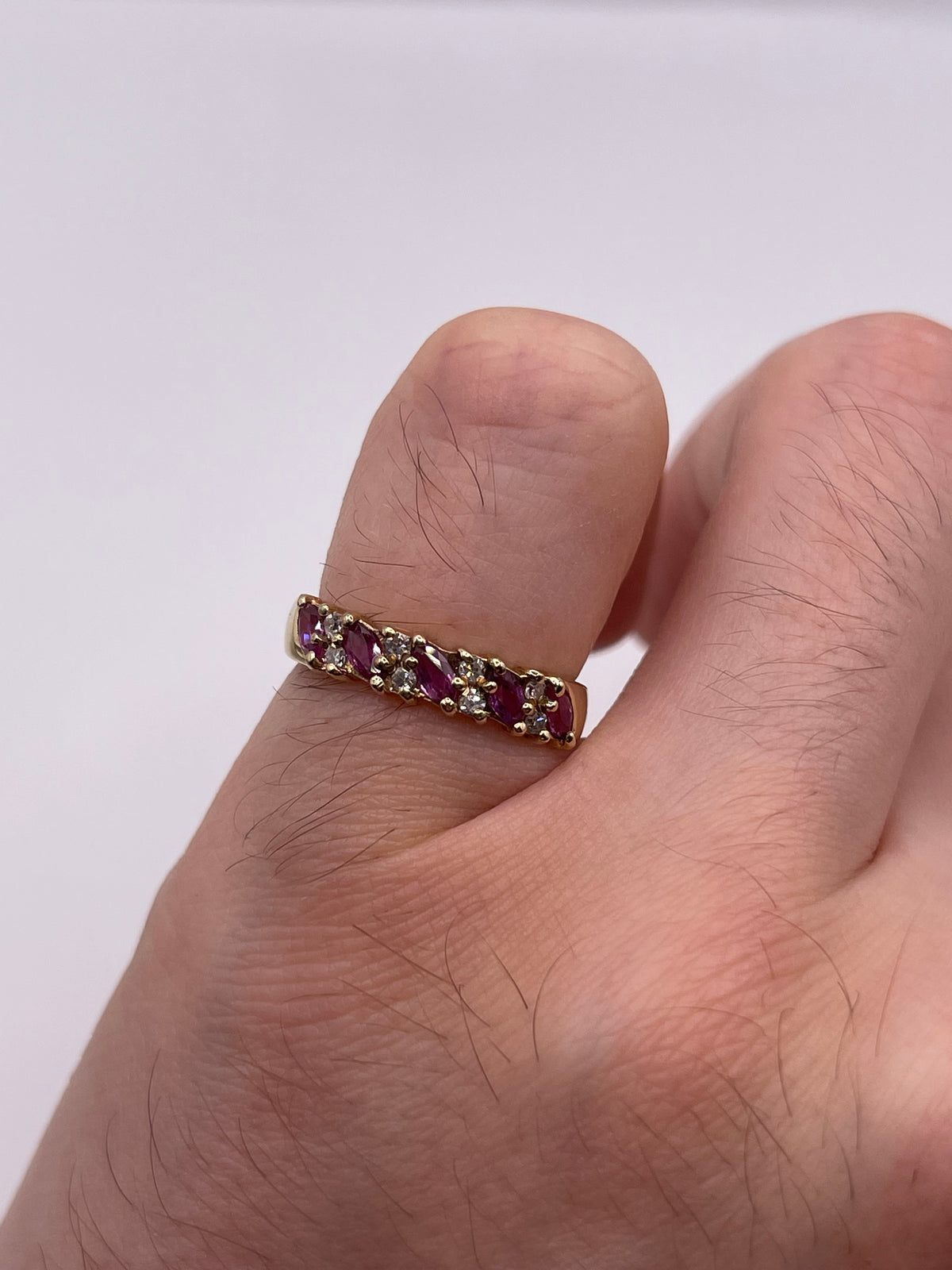 9ct gold ruby and diamond ring
