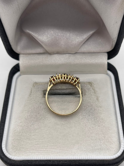 9ct gold opal and garnet ring