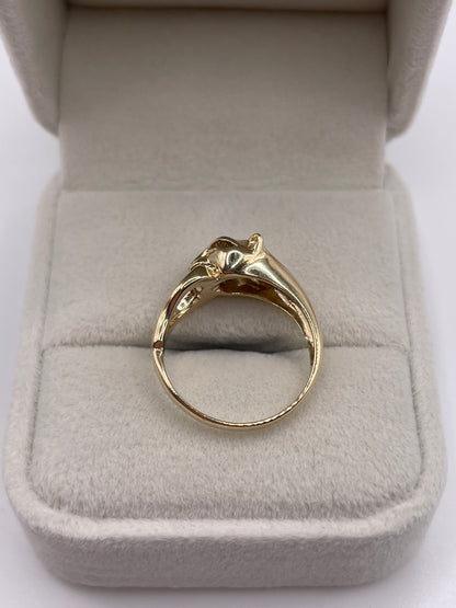 9ct gold panther ring