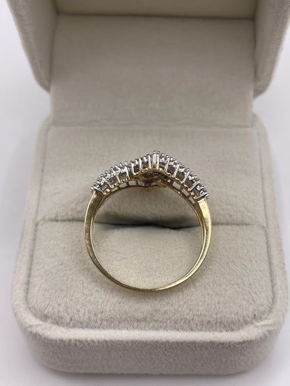 9ct gold diamond cluster ring