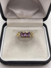 Load image into Gallery viewer, 9ct gold amethyst and diamond ring
