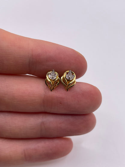 14ct gold diamond earrings