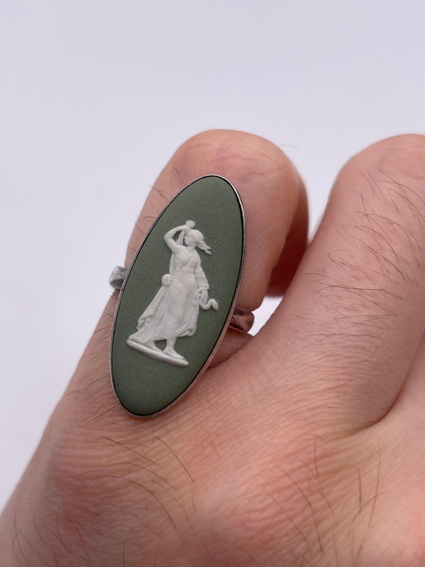 Silver Wedgwood cameo ring