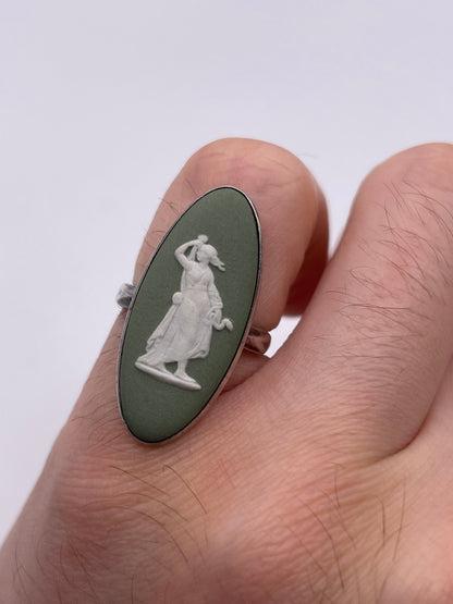 Silver Wedgwood cameo ring