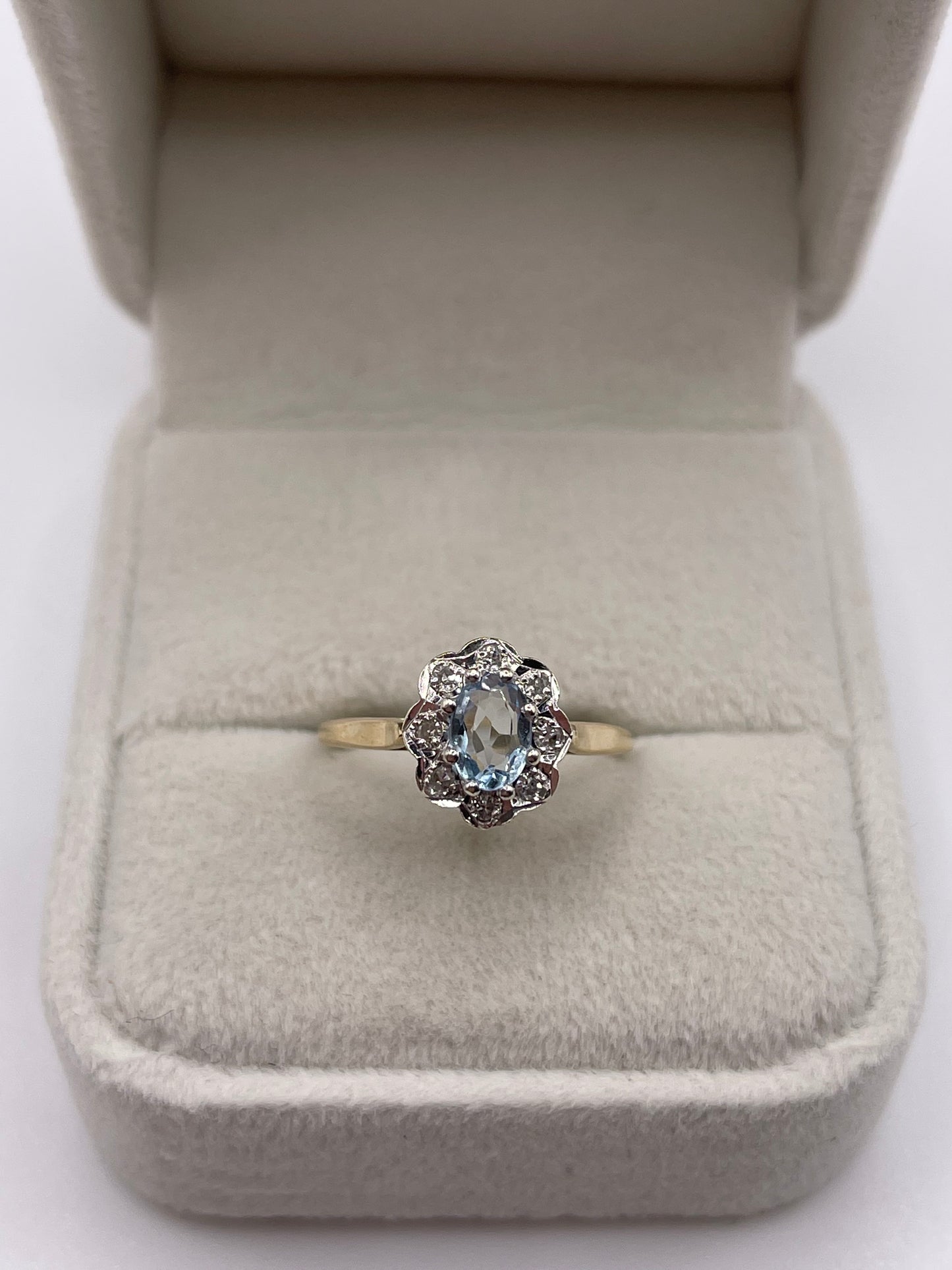 9ct gold topaz and diamond ring