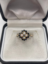 Load image into Gallery viewer, 9ct gold sapphire and opal ring
