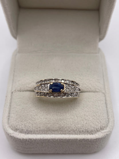 9ct gold sapphire and diamond ring