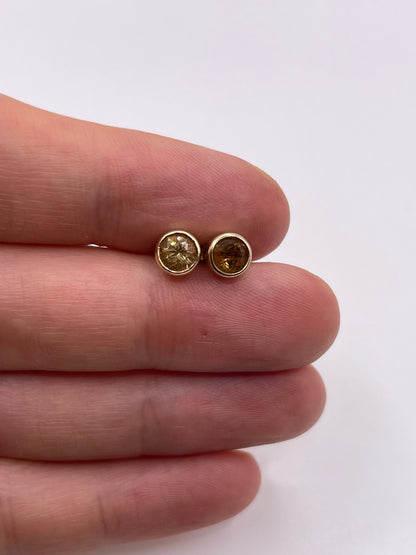 9ct gold citrine earrings