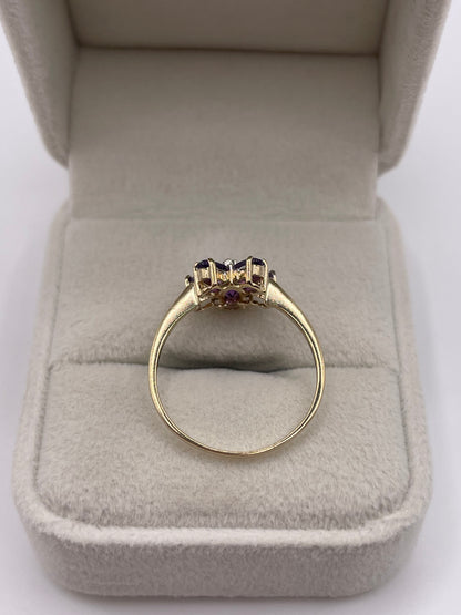 9ct gold amethyst and diamond ring