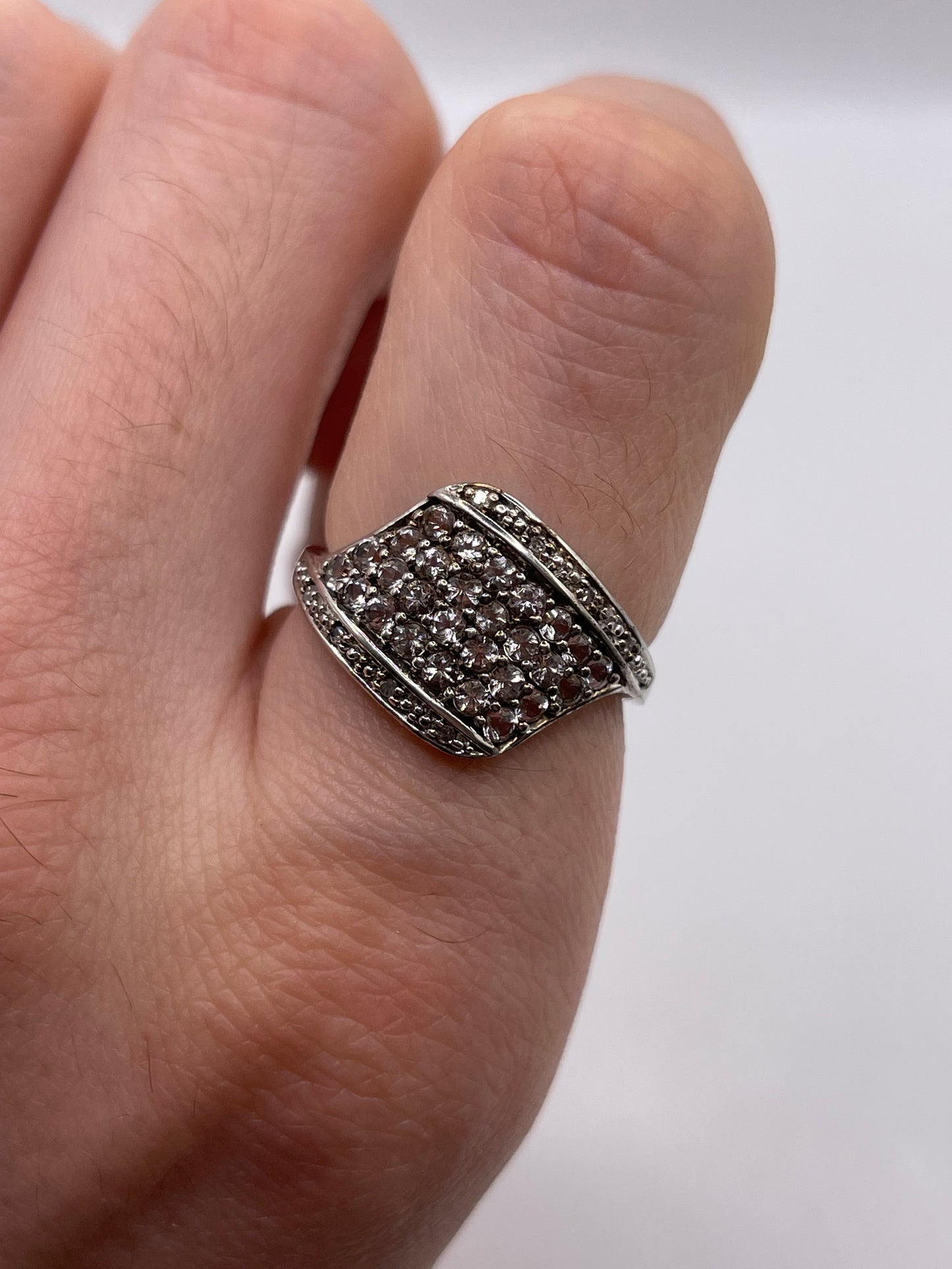 Silver gemstone ring