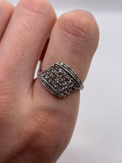 Silver gemstone ring