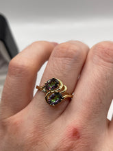Load image into Gallery viewer, 9ct gold mystic topaz and diamond ring
