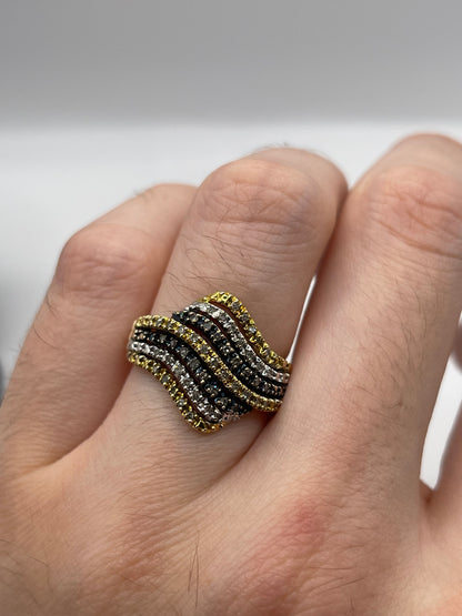 9ct gold diamond cluster ring