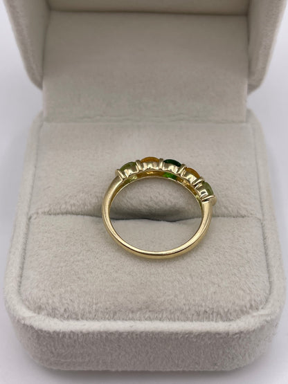9ct gold multi gemstone ring