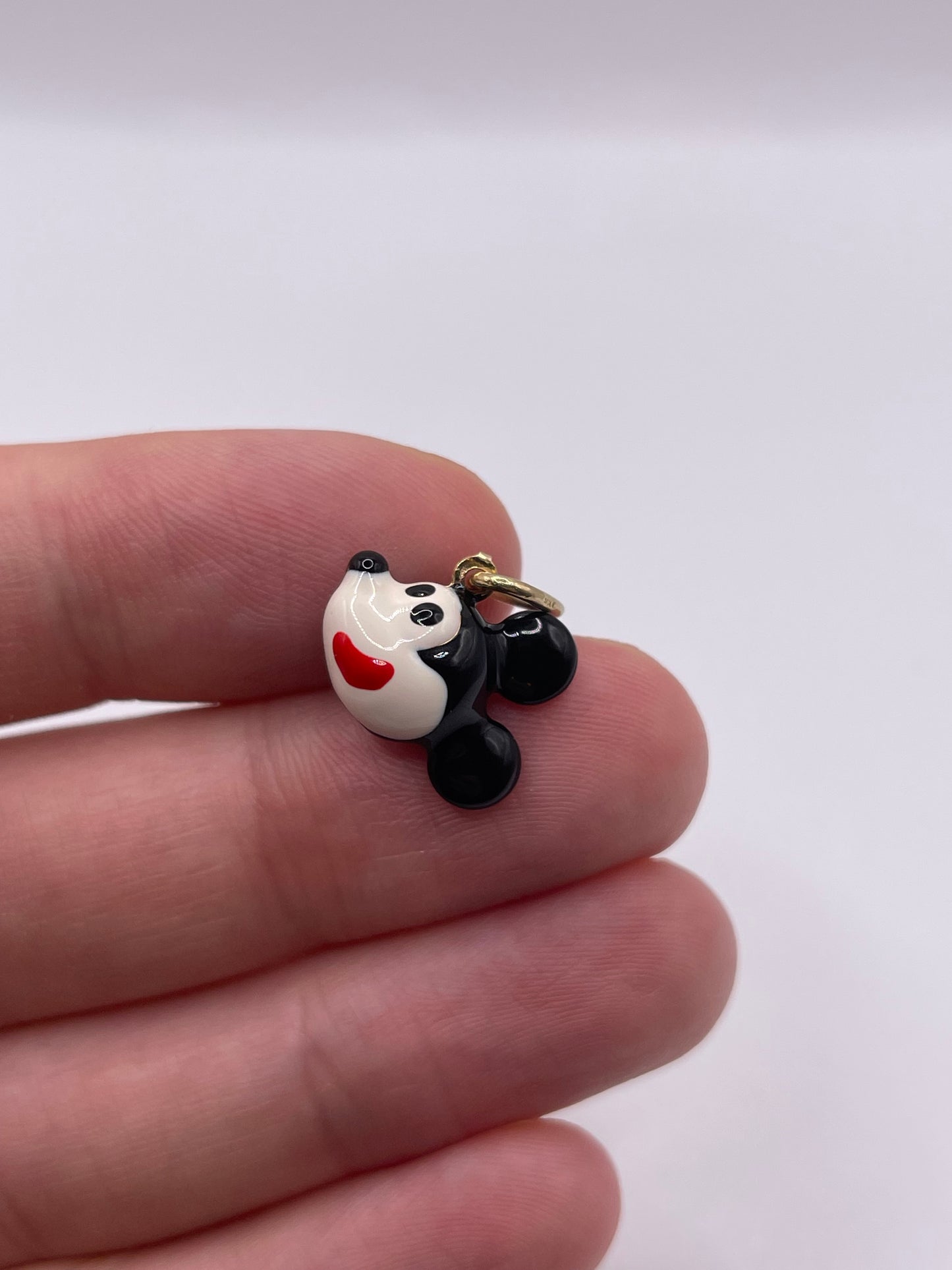 9ct gold enamelled Mickey Mouse charm